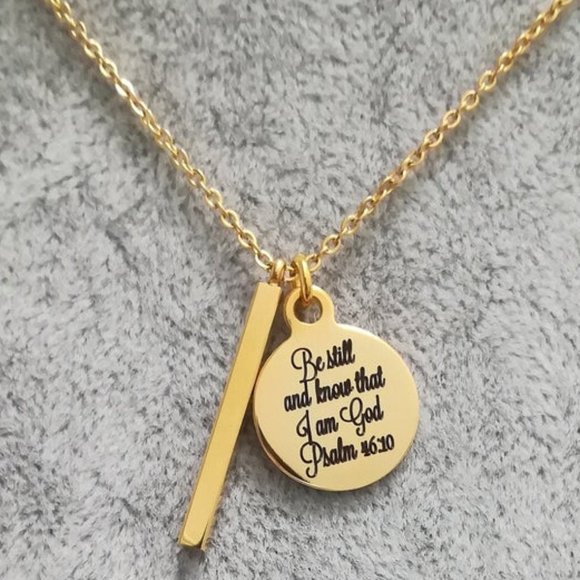 Scripture Jewellery Jewelry - Gold Christian Bible Verse Scripture Necklace